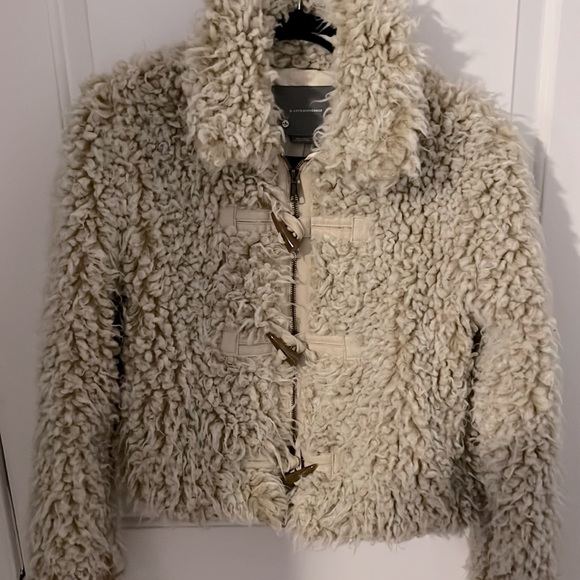 Anthropologie cream teddy cropped coat - Picture 5 of 6